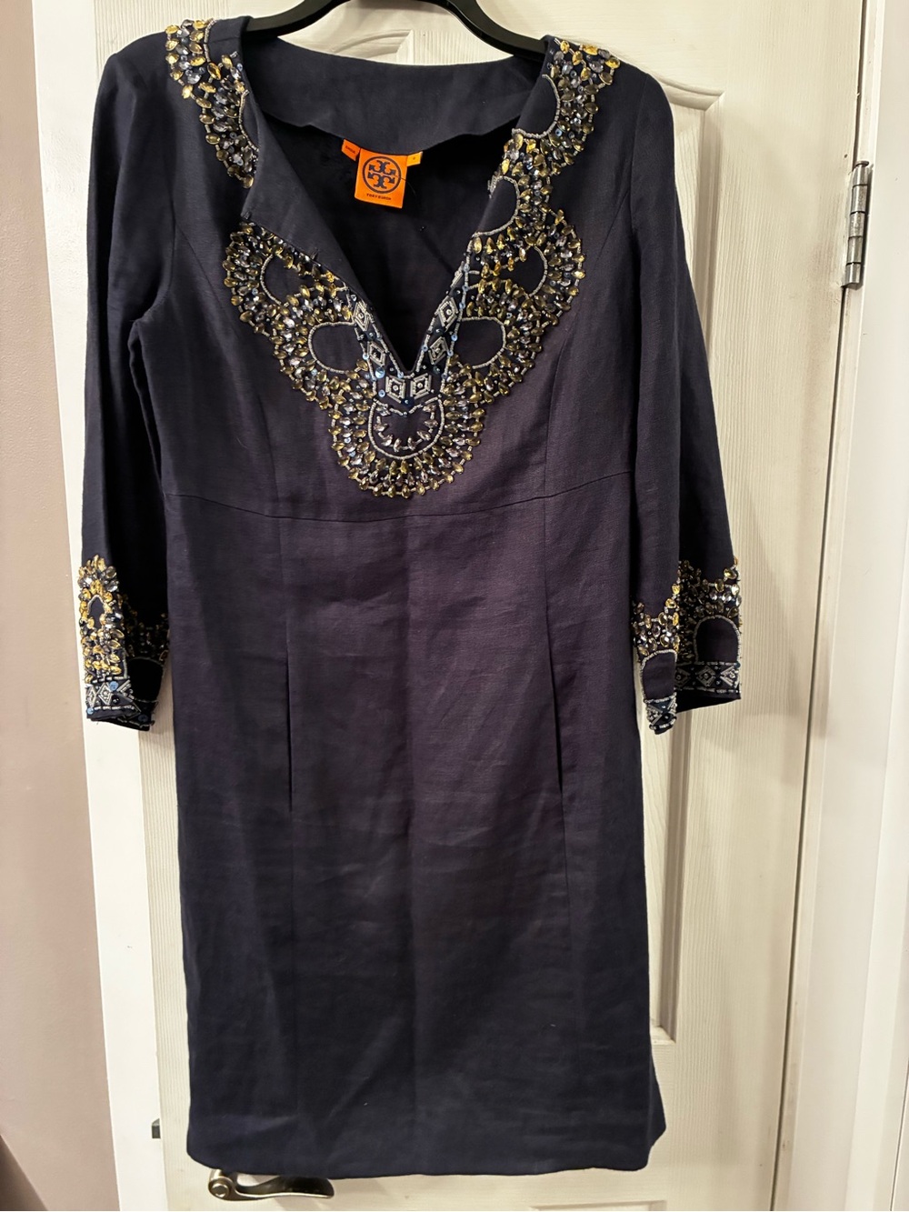 Tory Burch linen beaded tunic dress